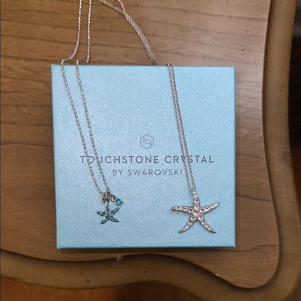 Touchstone Crystal by Swarovski Starfish Necklaces - Silver